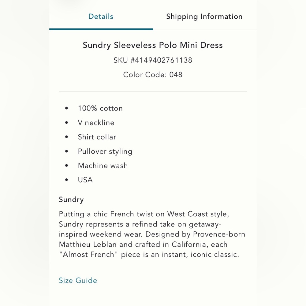 NWT Anthropologie Sundry Light Blue Chambray Knit Sleeveless Polo Mini Dress Lrg - Picture 8 of 8